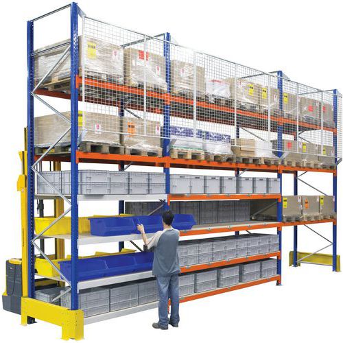 exemple de configuration : 1 élément départ + 2 éléments suivants avec grilles antichute (livrées) et protection pied d'échelle (optionnelle)