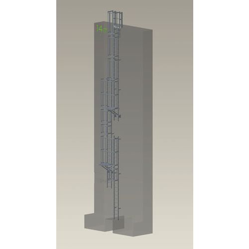 Kompletter Steigleitersatz - Höhe 14 m