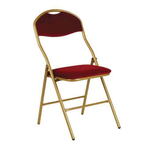 Chaise empilable Confort non feu rouge et dorée