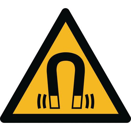 Panneaux de danger ISO 7010, Danger champ magnétique, Plastique rigide Panneaux de danger ISO 7010, Danger champ magnétique, Plastique rigide