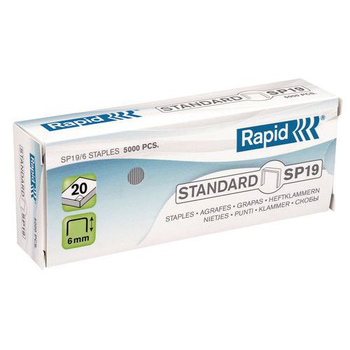 Agrafes Standard SP19 lot de 5000 - Rapid Agrafes Standard SP19 lot de 5000 - Rapid