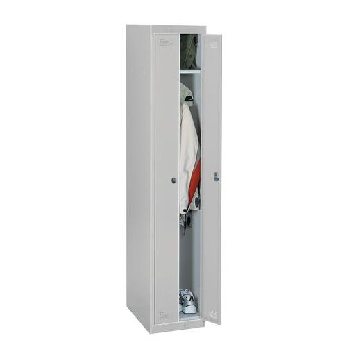 Spind XS – 1 Säule - 2 Fächer, Breite 200 mm – auf Sockel - Acial