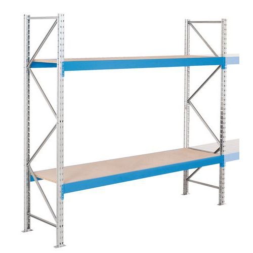Regal für mittelschwere Lasten Epsivol - Fachboden aus Spanplatte, Höhe: 2000 mm, Anzahl Ebenen: 2