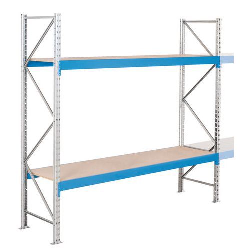 Regal für mittelschwere Lasten Epsivol - Fachboden aus Spanplatte, Höhe: 2000 mm, Anzahl Ebenen: 2