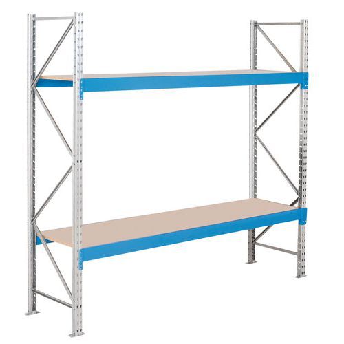Regal für mittelschwere Lasten Epsivol - Fachboden aus Spanplatte, Höhe: 2000 mm, Anzahl Ebenen: 2