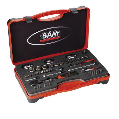 Coffret douilles et accessoires 1/4 et 1/2 - 52 outils Coffret douilles et accessoires 1/4 et 1/2 - 52 outils