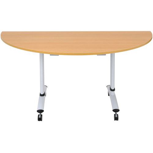 Table mobile à plateau pliant - demi-cercle Table mobile à plateau pliant - demi-cercle
