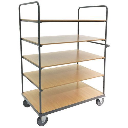 Chariot 5 plateaux bois - Force 500 kg - Manutan Chariot 5 plateaux bois - Force 500 kg - Manutan