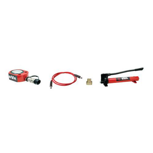 Satz Hydraulikzylinder mit Lager 30 T und Handpumpe Satz Hydraulikzylinder mit Lager 30 T und Handpumpe
