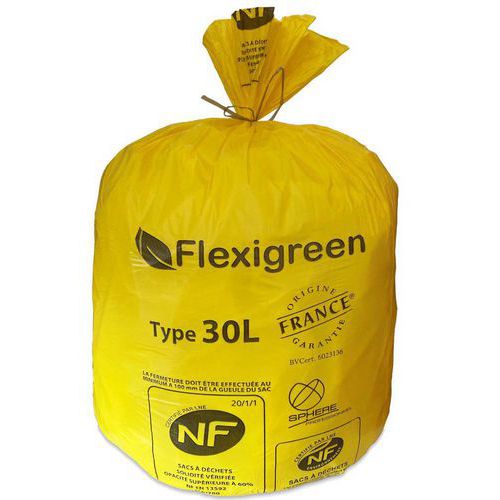 250 sacs poubelles 110 L - Jaune - JPG