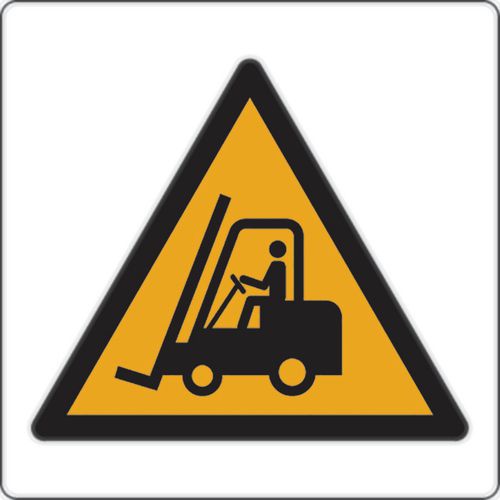 Schild Vorsicht Flurförderzeuge Alu 13,1x18,5 11.0422 