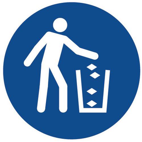 Gebotsschild - Abfall entsorgen - Aluminium Gebotsschild - Abfall entsorgen - Aluminium