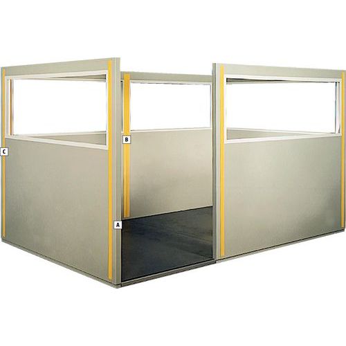 A : poteau d'extrémitéB : poteau intermédiaireC : poteau d'angle