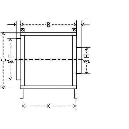 B : 500 mmC : 500 mmF : 354 mmH : 254 mmK : 400 mm B : 500 mmC : 500 mmF : 354 mmH : 254 mmK : 400 mm