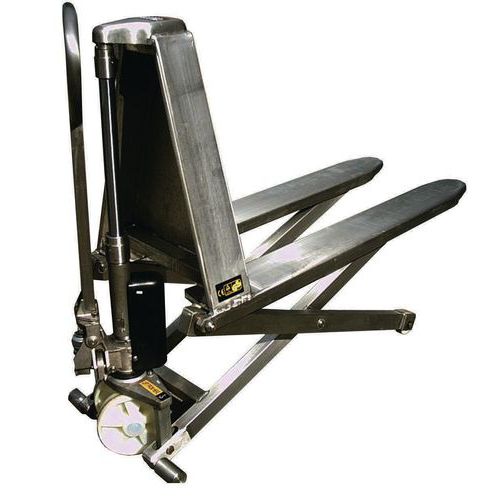 Transpalette manuel inox haute levée - Capacité 1000kg Transpalette manuel inox haute levée - Capacité 1000kg