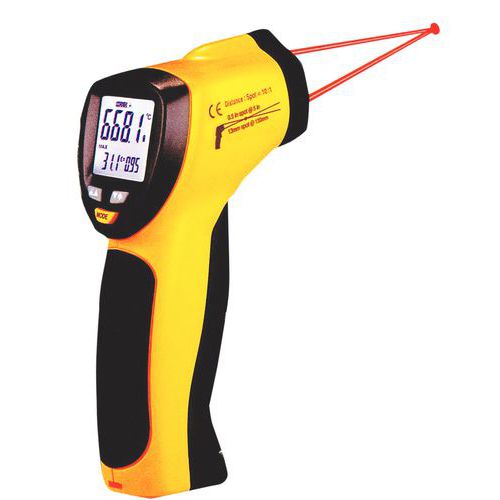 Thermomètre infrarouge jaune, pistolet de température laser