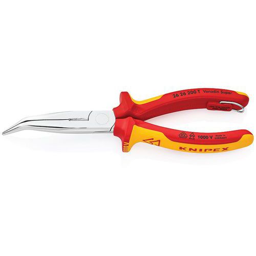 Pinces à becs demi-ronds avec tranchant -26 26 200 T- Knipex Pinces à becs demi-ronds avec tranchant -26 26 200 T- Knipex