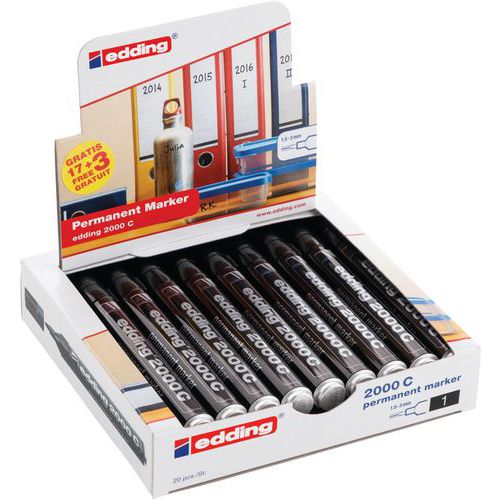 Schwarzer Permanentmarker Edding 2000C - Eco Pack