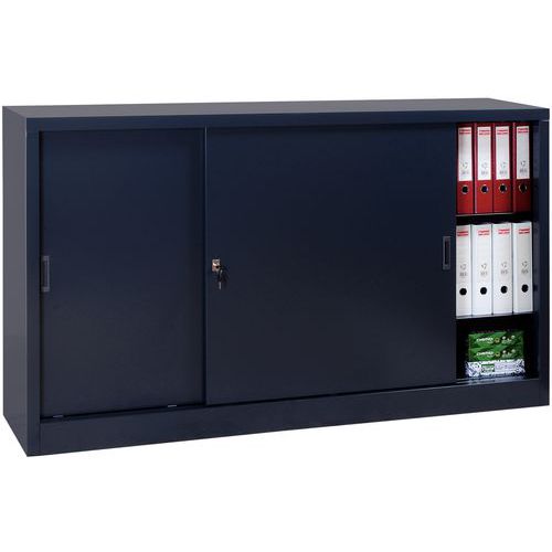 Niedriger Schrank mit Schiebetür zur Selbstmontage - B 160 cm - Manutan Expert