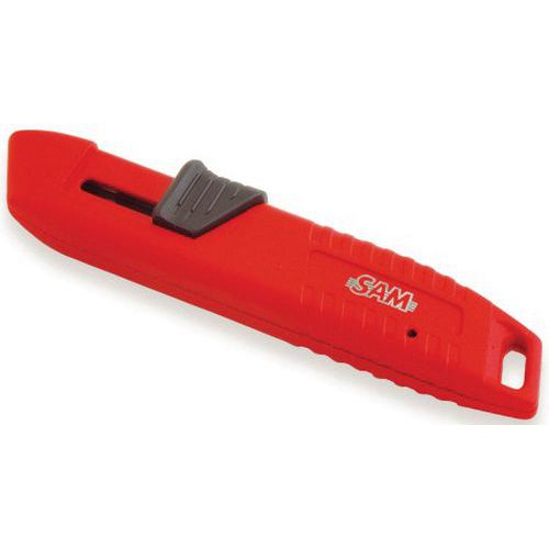 Bi-Material-Cutter mit Selbsteinzug Körper aus Zamak, Trapezklingen Bi-Material-Cutter mit Selbsteinzug Körper aus Zamak, Trapezklingen