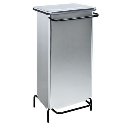 Poubelle statique à pedale inox brillant 110 L Poubelle statique à pedale inox brillant 110 L