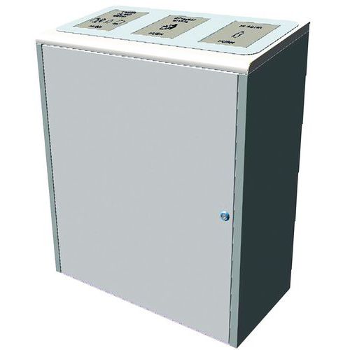 Corbeille tri selectif 3 supports sac 40L inox brossé Corbeille tri selectif 3 supports sac 40L inox brossé