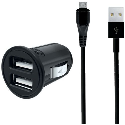 Chargeur allume-cigare USB + câble Micro USB - Moxie Chargeur allume-cigare USB + câble Micro USB - Moxie