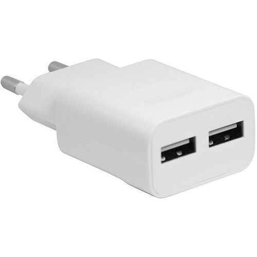 Chargeur secteur avec 2 entrées USB – Blanc - Moxie Chargeur secteur avec 2 entrées USB – Blanc - Moxie