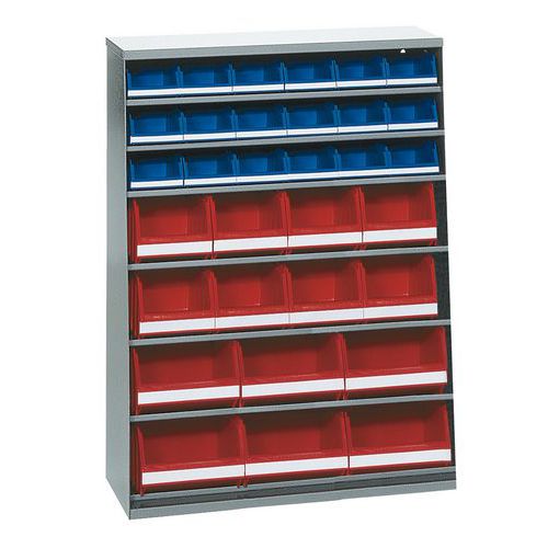 Armoire avec 32 bacs à bec - Basse - Sans porte Armoire avec 32 bacs à bec - Basse - Sans porte
