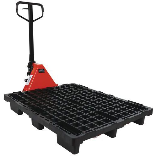 Handhubwagen 2000 kg + 15 Paletten 1200x1000 mm - Manutan Expert