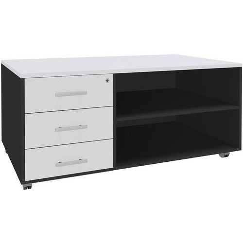 Sideboard mit Rollen, Hochglanzgriff, 3 Schubladen, Urban Sideboard mit Rollen, Hochglanzgriff, 3 Schubladen, Urban