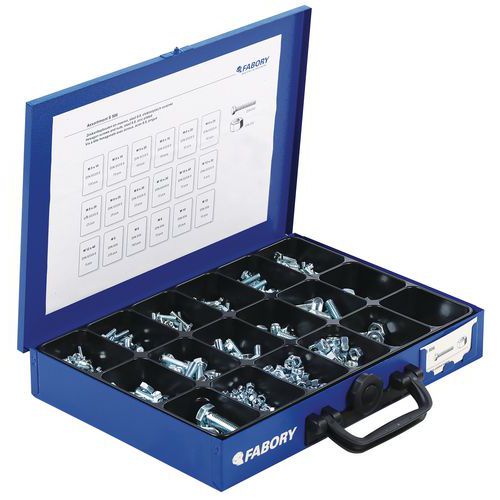 Coffret métallique vis à tête hexagonale avec écrous - 950 pièces Coffret métallique vis à tête hexagonale avec écrous - 950 pièces