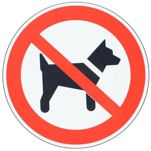 Schild Mitführen von Hunden verboten, Aluminium, 300 mm - Manutan Expert