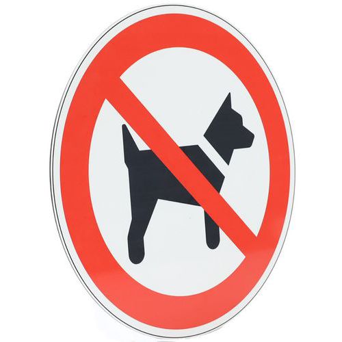Verbotsschild Mitführen von Hunden verboten, Aluminium - Manutan Expert