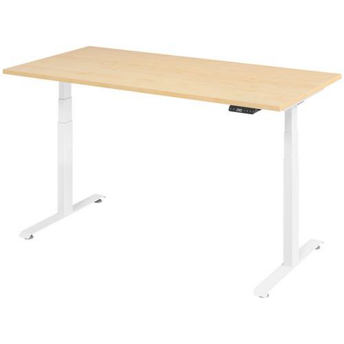 Elektrischer Schreibtisch, weißes Untergestell, 160 x 80 cm - Manutan Expert